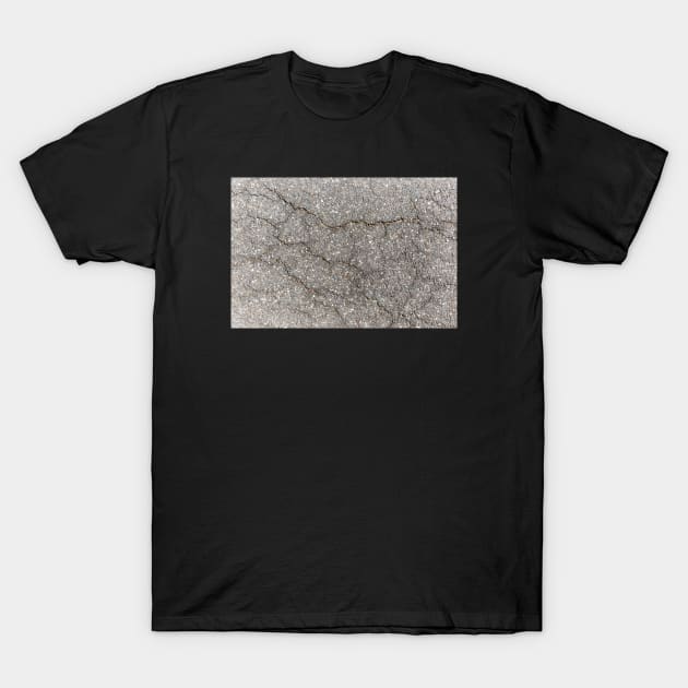 Cracked Asphalt Surface T-Shirt by textural